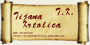 Tijana Krtolica vizit kartica